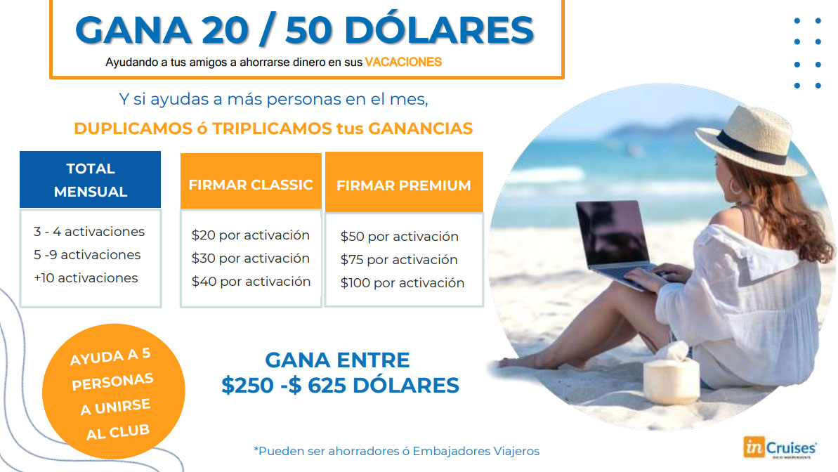 Oportunidad de negocio inCruises en la playa
